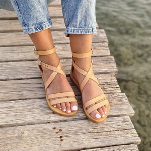 Gladiator Sandals, Zipper Leather Sandals, Handmade Greek Sandals, Women's sandals, Leather women sandals , Barefoot Sandals, Summer Shoes image 6