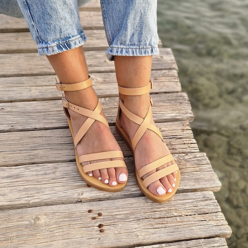 Gladiator Sandals, Zipper Leather Sandals, Handmade Greek Sandals, Women's sandals, Leather women sandals , Barefoot Sandals, Summer Shoes image 6