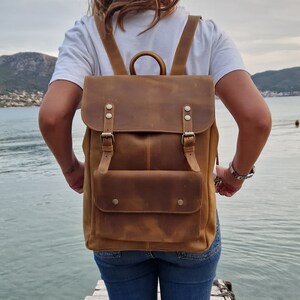 Handmade Distressed Leather Backpack, School bag, Magnetic closure, Laptop bag,Men Backpack, Women Backpack,  Leather satchel, Unisex Bag