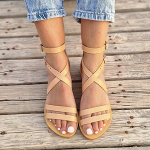 Gladiator Sandals, Zipper Leather Sandals, Handmade Greek Sandals, Women's sandals, Leather women sandals , Barefoot Sandals, Summer Shoes image 5