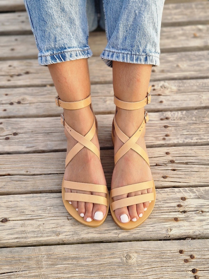 Gladiator Sandals, Zipper Leather Sandals, Handmade Greek Sandals, Women's sandals, Leather women sandals , Barefoot Sandals, Summer Shoes image 5