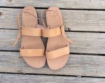 Sandali greci in pelle da uomo, sandali in pelle da uomo realizzati in Grecia, scarpe estive basse, sandali con fibbia, scarpe in pelle, scarpe da uomo, regalo per la festa del papà