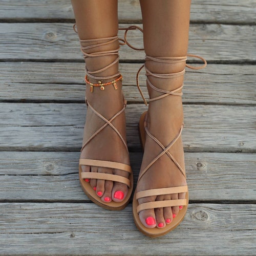 Greek Gladiator Sandals for Womengreek Leather Sandals - Etsy