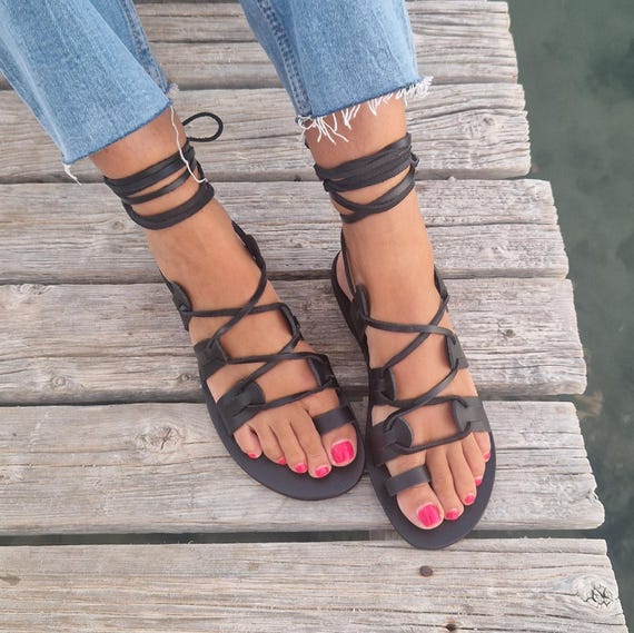 Galindopia Flat Strappy Gladiator Sandals for Women Rome