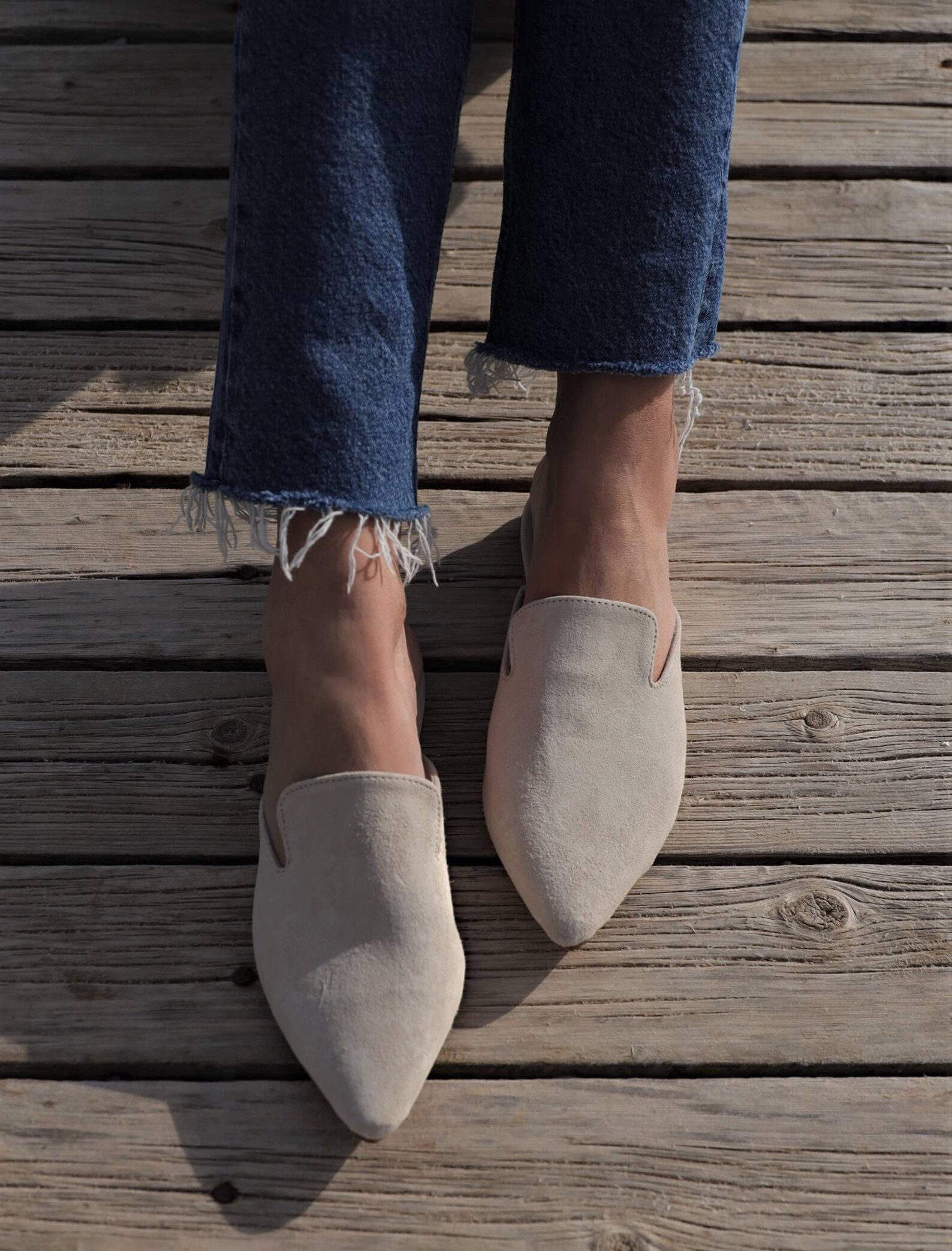 Mules Beige Shiny Calfskin