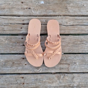 Handmade Greek Leather Sandals, Braided strappy shoes , Summer Flats, Handmade Sandals, Roman Sandals, Women Leather flats, Toering Sandals image 4