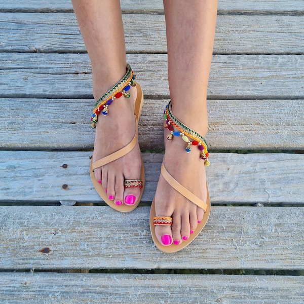 Decorated Sandals - Etsy