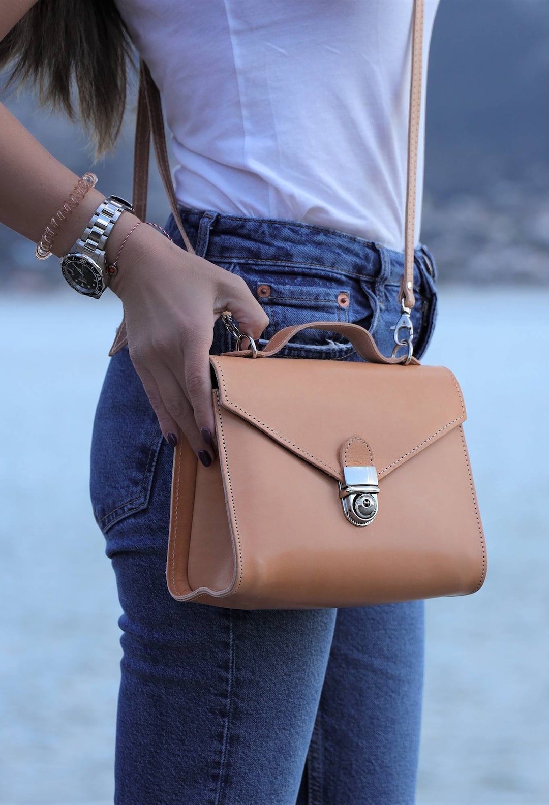 Crossbody Women Handbag, Brown Leather Bag for Women, Shoulder Bag With Adjustable Strap, Ladies