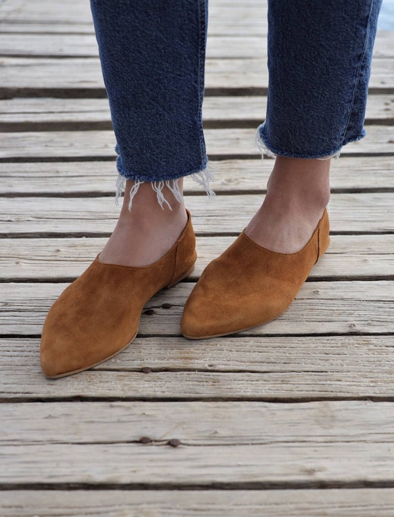 Suede Leather mules for Women leather loafers Women | Etsy