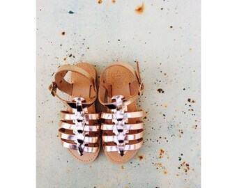 Gold Greek Sandals for Girls, Girls Gladiator Sandals, Children Greek Sandals, Leather Sandals,Girls Shoes, Kids Sandals,Sandals for Kids,