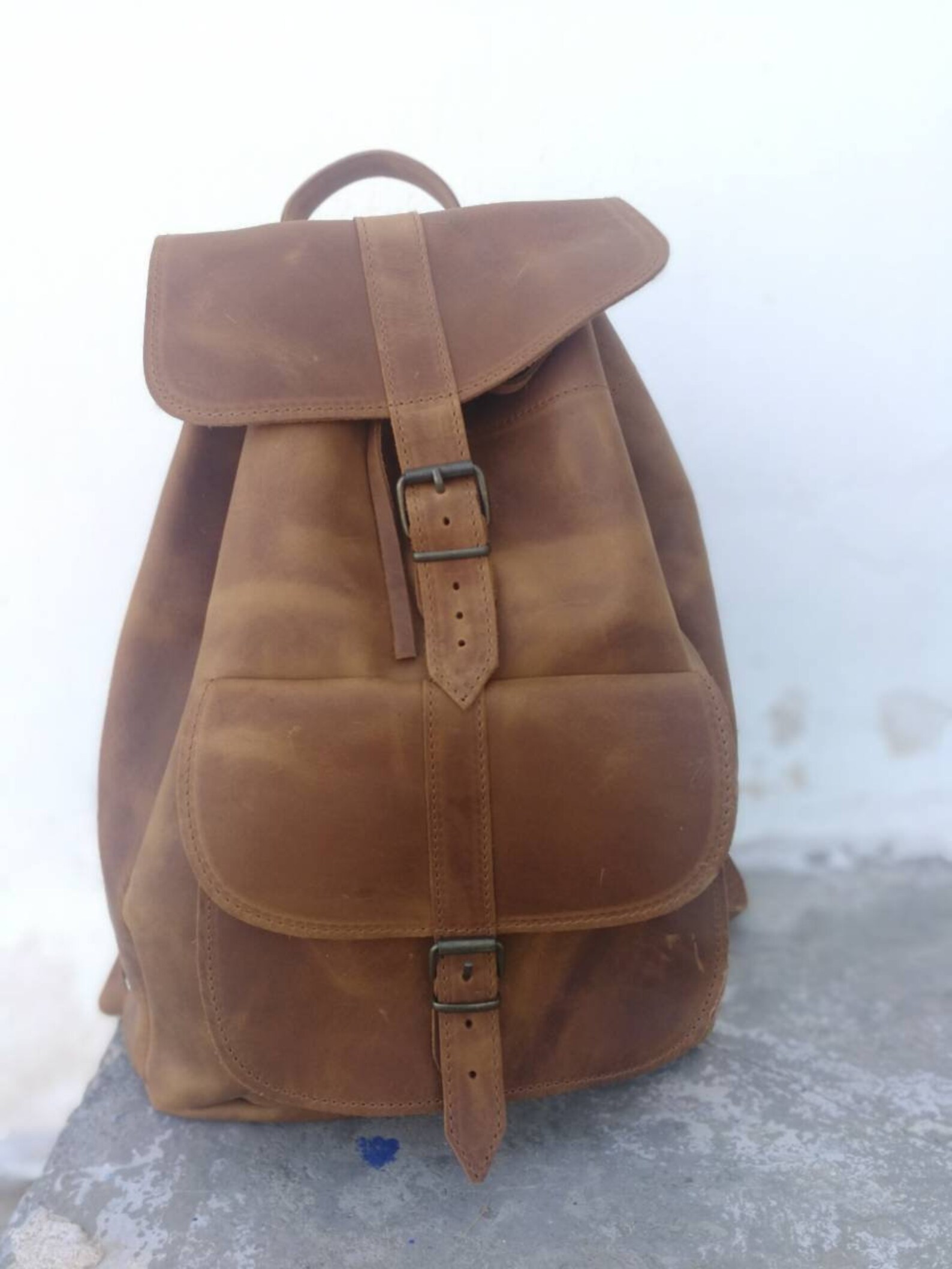 Greek Leather Backpack Handmade Bag Unisex Bag Women Etsy