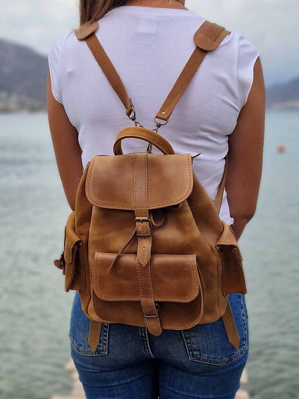 【haag】関税/送料込み a leather backpack The Hagen Backpack | Vintage Leather Backpack