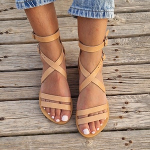 Gladiator Sandals, Zipper Leather Sandals, Handmade Greek Sandals, Women's sandals, Leather women sandals , Barefoot Sandals, Summer Shoes image 9