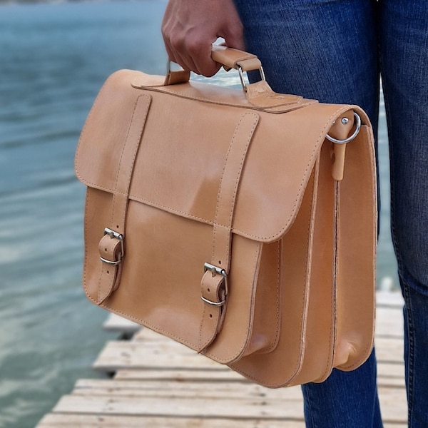 Messenger Bag, Leather Briefcase, Laptop Leather Bag,  Courier bag, Handmade Greek Shoulder Bag, Men Leather Handbag, Unisex Bag, Travel Bag