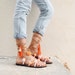 pom pom tie up sandals