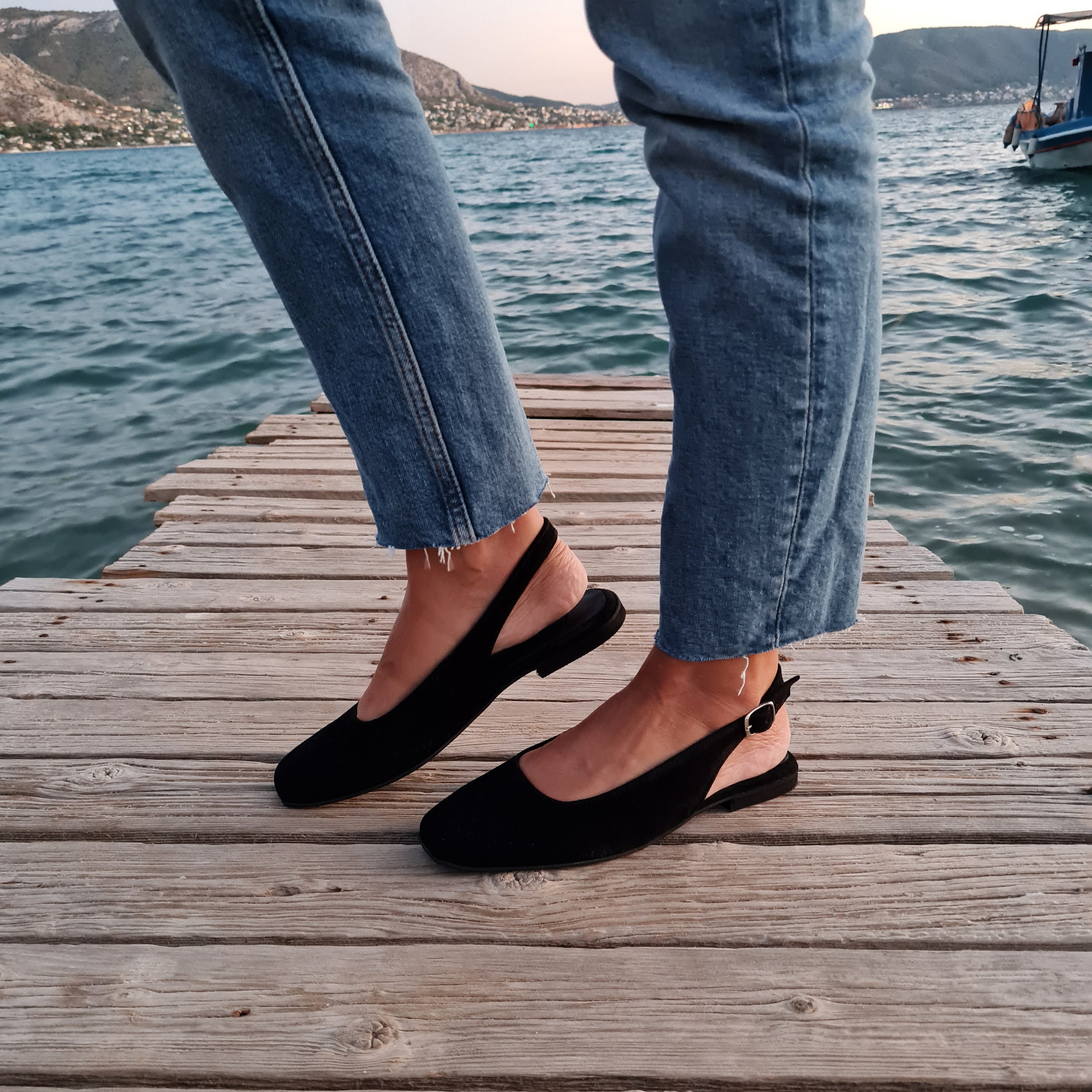 black womens flats shoes