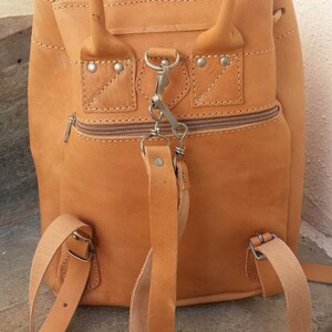 Beige Leather Backpack, Handmade backpack, School bag, Laptop bag, Men Backpack, Women Backpack, Leather satchel, Unisex Bag, Shoulder bag image 10
