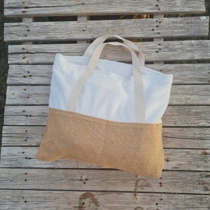 Terry Fabric Beach Bag for women, Reversible towel bag, Summer Beach Handbag,women bag, large floral Beach Bag with inside pocket,Handmade image 4
