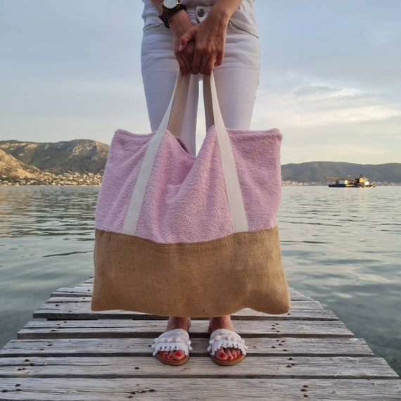KEHO Borsa Da Spiaggia Grande - Tela, Fodera Impermeabile, Tasche Multiple, 55,9 Cm - Regalo Con Custodia Telefono