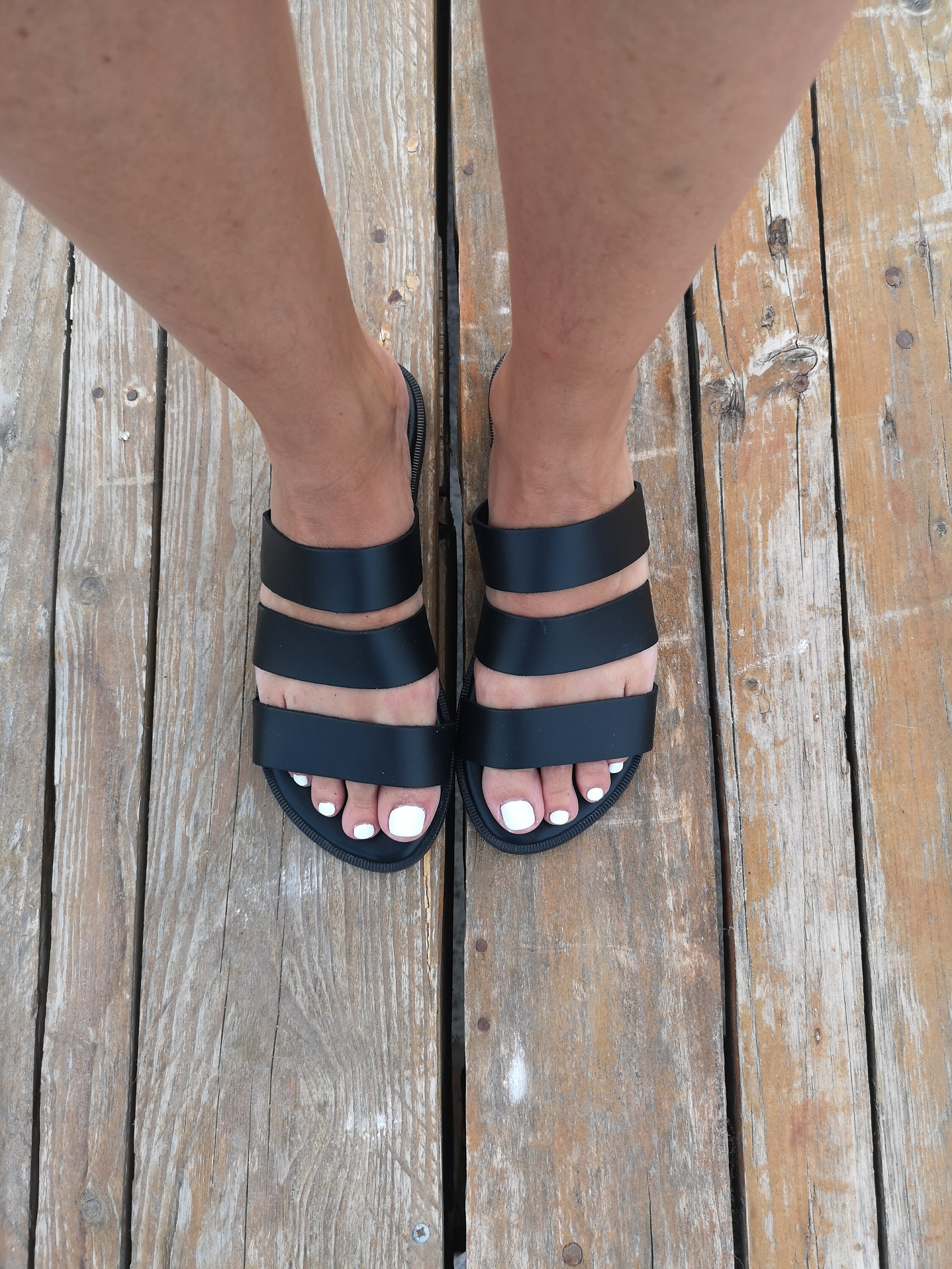 Black Strappy Greek Sandals Greek Gladiator Sandals Slip on | Etsy