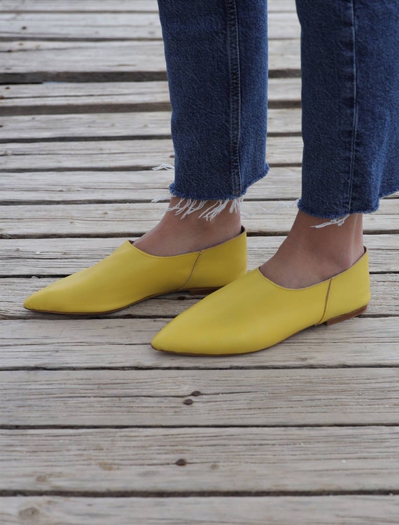 yellow mules flat