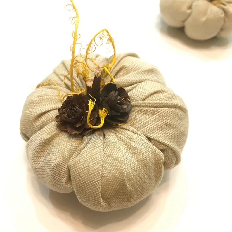Fabric Pumpkins Rustic Halloween D\u00e9cor Farmhouse Fall D\u00e9cor Thanksgiving Table D\u00e9cor