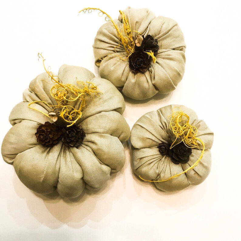 Fabric Pumpkins Rustic Halloween D\u00e9cor Farmhouse Fall D\u00e9cor Thanksgiving Table D\u00e9cor