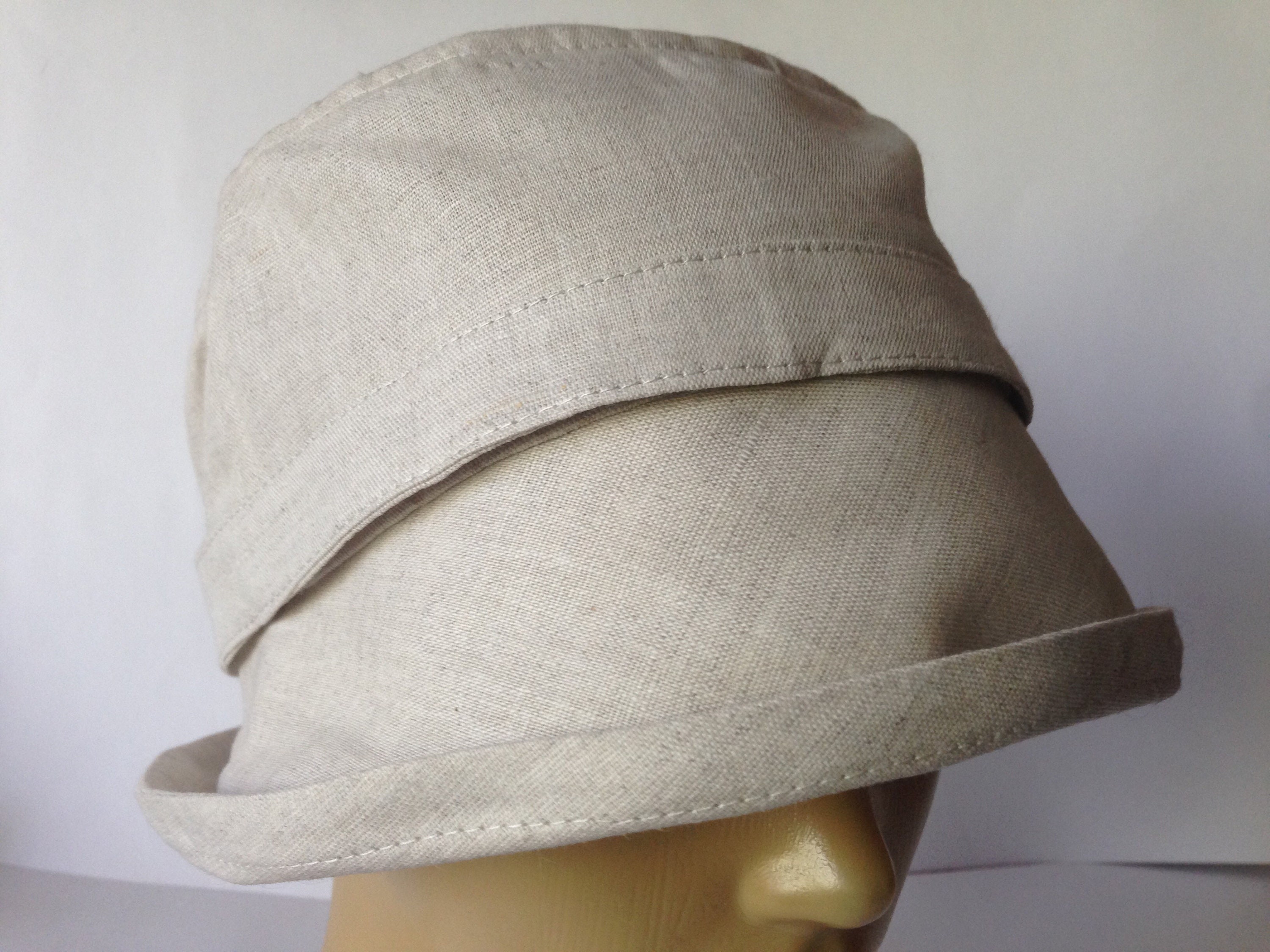 Linen Bucket hat panama bucket hat Womens summer hat Natural | Etsy