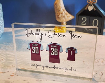 Personalised Football Shirt Acrylic Block Football Gift Gift for him Daddy Gift Husband Gift Fast delivery Gift Idea Daddy Valentine Husband