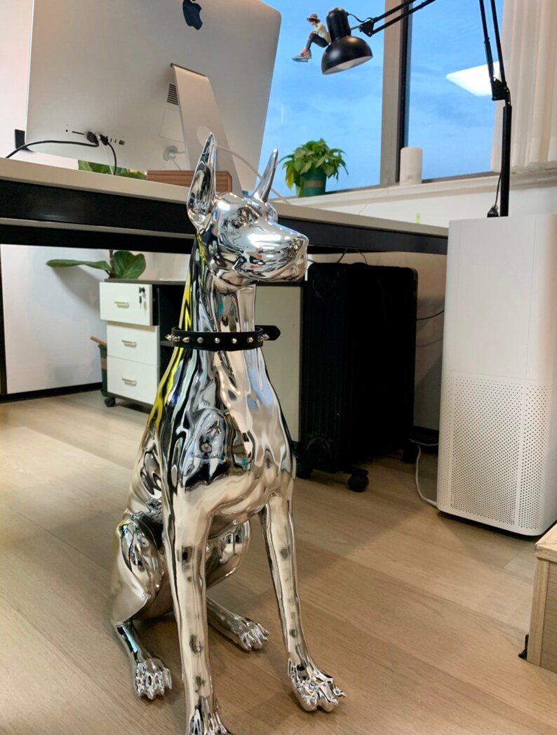 Doberman Gold or Silver Electroplated Dog Statue Sculpture Etsy Australia