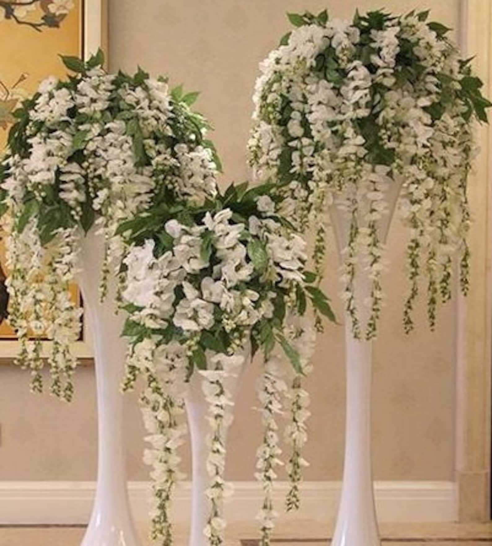 50 X Wedding Artificial Wisteria Flower Vines Garlands Etsy