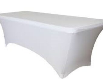 6FT Rectangular Tight Fit Table Cover Spandex Stretch Lycra Trestle Tablecloth 