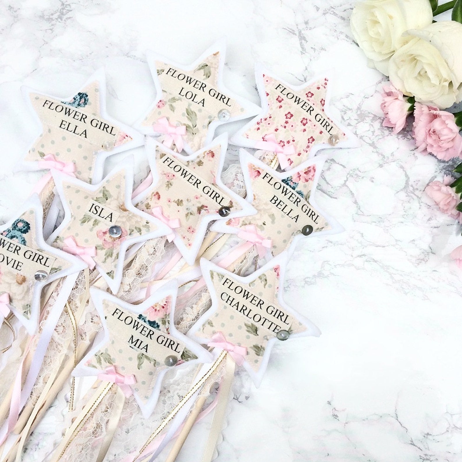 Flower Girl Wand Floral Vintage Flower Girl Wand Vintage Etsy