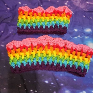 Crochet rainbow crown
