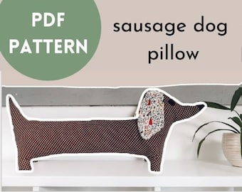 Sausage Dog Pillow Sewing Pattern