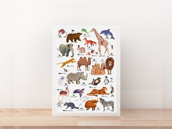 ABC Tieralphabet Poster zum selber ausdrucken | Instant Download