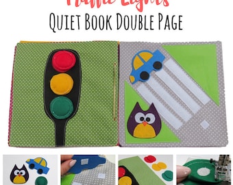 Quiet Book Pattern PDF|Traffic Lights Quiet Book| Quiet Book Tutorial|Full Tutorial + How to bind the book|DIY Quiet Book| Busy Book|Sensory
