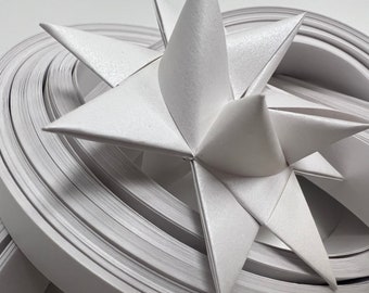 Paper Strips for German Paper Stars Froebel Stars Moravian Stars Star Ornaments  Danish 40-60 ct White Shimmer
