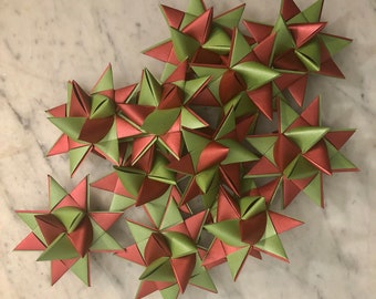 13 (1 free) Two-Tone Shimmer German Paper Stars Froebel Stars Moravian Stars Star Ornaments