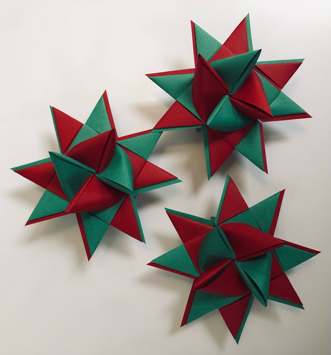 13 German Paper Stars Froebel Stars Moravian Stars Star Ornaments Red ...