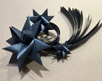 Paper Strips for German Paper Stars Froebel Stars Moravian Stars Star Ornaments  Danish 40-60 ct Black Charcoal