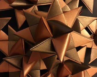 13 (incl 1 free) Copper/Bronze Shimmer German Paper Stars Froebel Stars  Moravian Paper Stars Star Ornaments