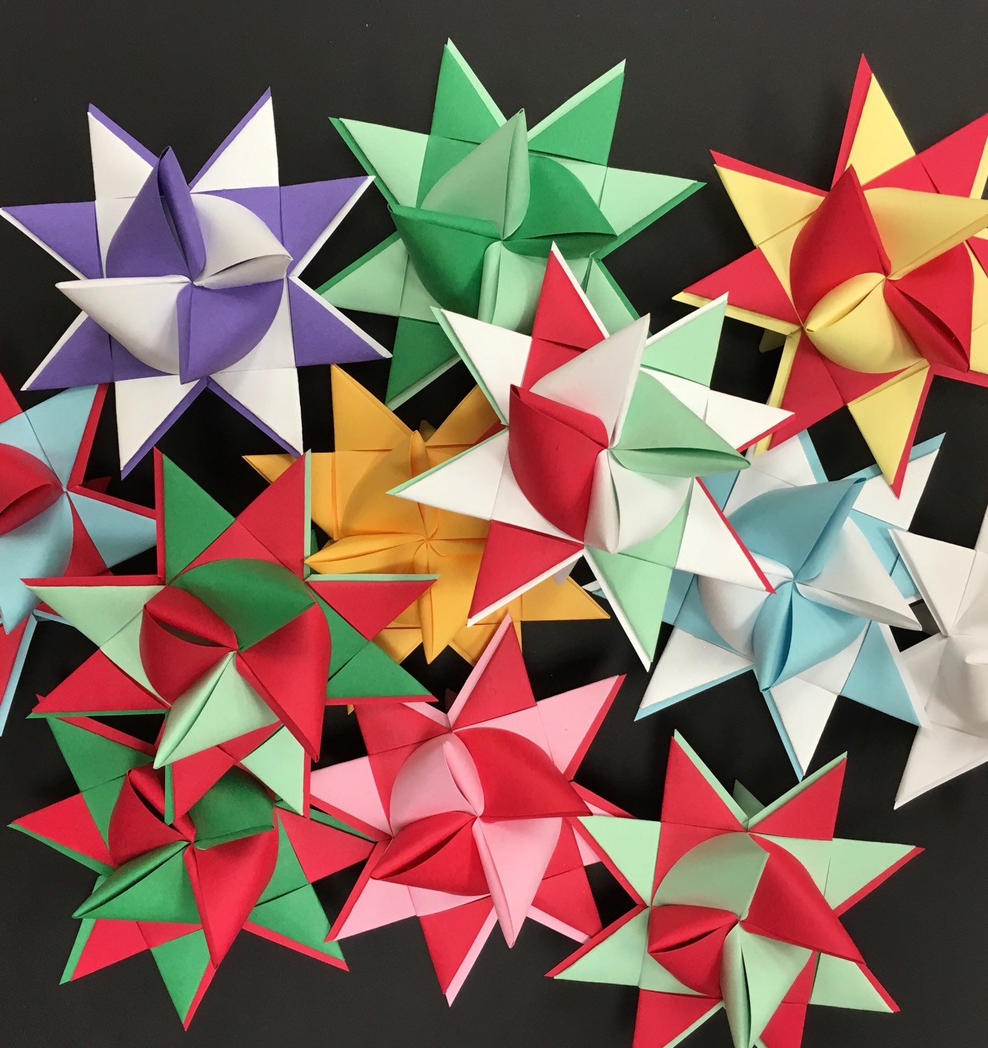 Moravian Paper Star Ornament two tone Large Etsy