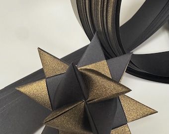 Paper Strips for German Paper Stars Froebel Stars Moravian Stars Star Ornaments  Danish 40-60 ct two-sided Bronze shimmer and matte black