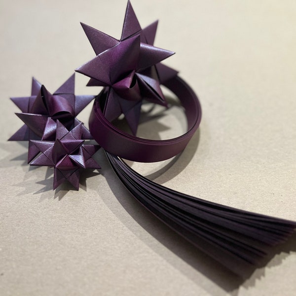 Paper Strips for German Paper Stars Froebel Stars Moravian Stars Star Ornaments  Danish 20 ct Deep Purple