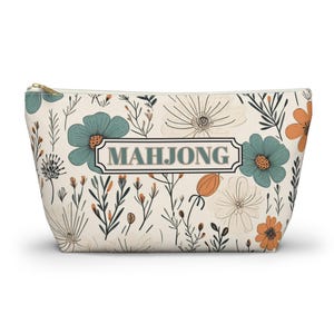 Mahjong Bag Mahjong Gifts Tiles Bag Mahjong Cards Bag Wildflower Mahjong Zipper Bag Mahj Pouch Mahjong Gift for Mahjong Lover Mah Jong Bag