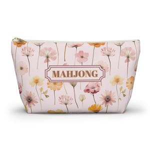Mahjong Tiles Bag Mahjong Cards Bag Wildflower Mahjong Bag Mahjong Zipper Bag Mahj Pouch Mahjong Gift for Mahjong Lover Mah Jong Bag Pouch