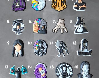 Wednesday Addams Spooky Nevermore Shoe Charms - Spooky Jibbitz - Personalise Your Crocs With Custom Charm -Single Charm