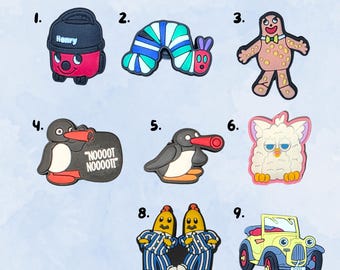 British UK Icons Retro TV Childhood Jibbitz - Nostalgic Croc Charms - Personalise Your Crocs with Custom Charms -Single Charm