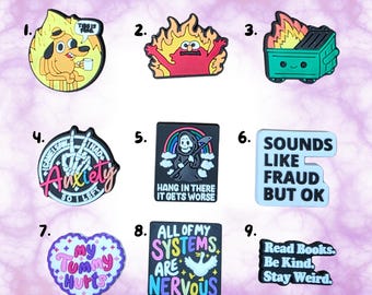 This Is Fine Anxiety Dumpster Fire Shoe Charms - Funny Jibbitz - Personalise Your Crocs Custom Charm -Single Charm
